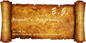 Bognár Jusztina névjegykártya